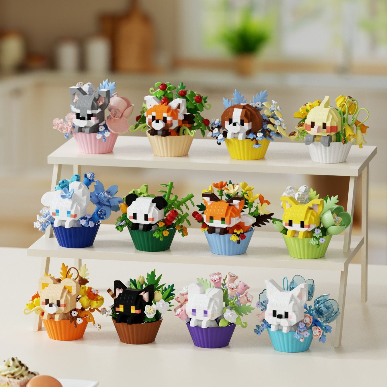 Building Blocks - บล็อกตัวต่อรูปสัตว์น่ารักสไตล์ขนมหวาน บล็อกตัวต่อไมโครพาร์ทิเคิลเพื่อการศึกษา ซื้อหนึ่งแถมหนึ่ง