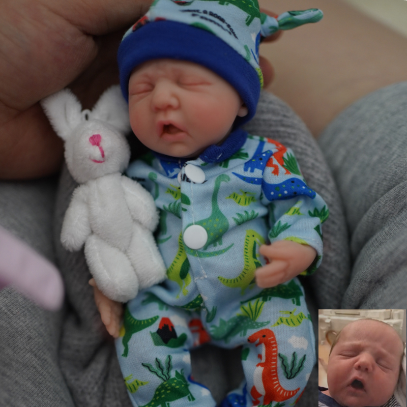 Reborn Baby Doll Silicone Realistic - ตุ๊กตาทารกซิลิโคนขนาดเล็กเหมือนจริงขนาด7 
