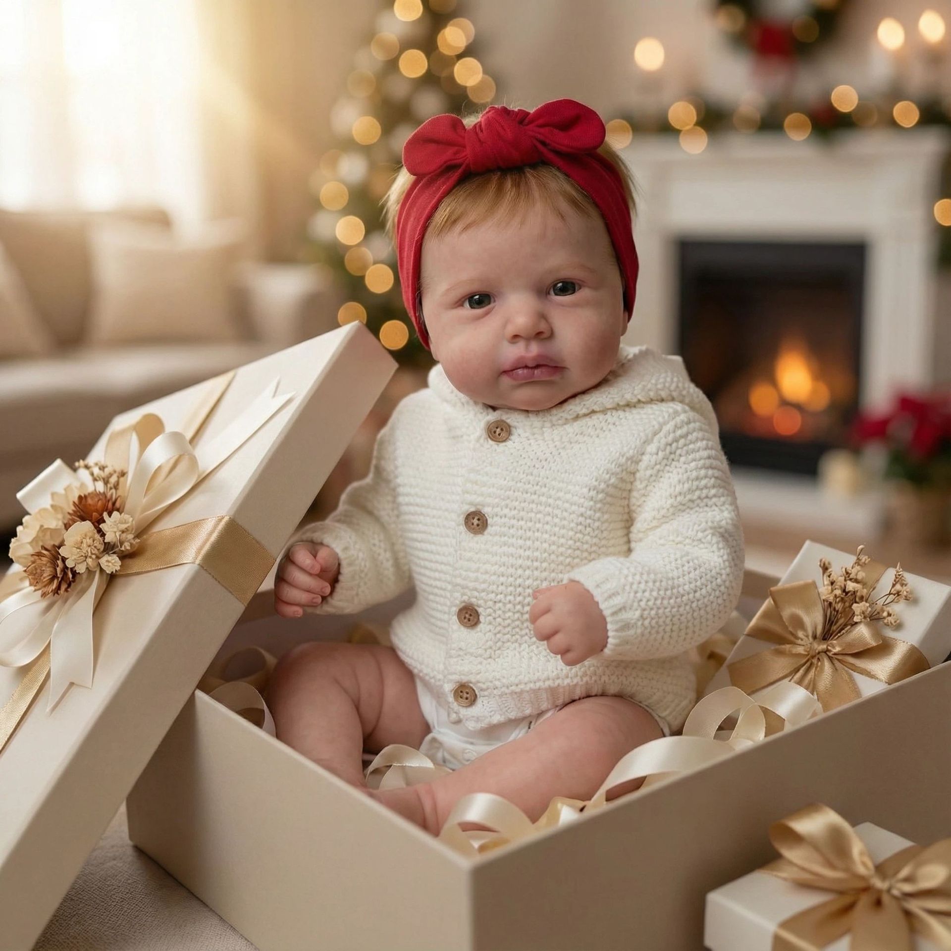 Reborn Baby Doll Silicone Realistic - ตุ๊กตาเด็กแรกเกิด LOULOU ขนาด 49 ซม. เหมือนจริง