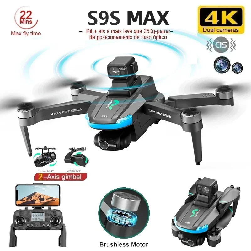 ใหม่S9S MAX MINI Drone 4K 2 แก - Fpv Brushless Rc Drone 4K บทวิจารณ์และราคา